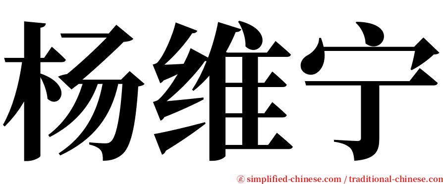 杨维宁 serif font