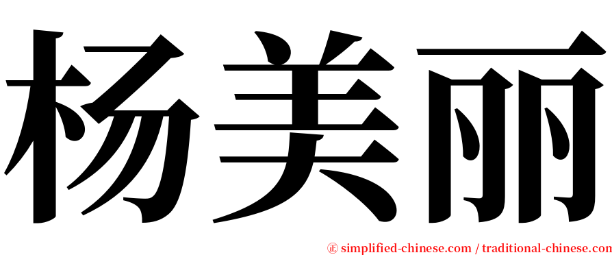 杨美丽 serif font