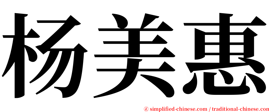 杨美惠 serif font