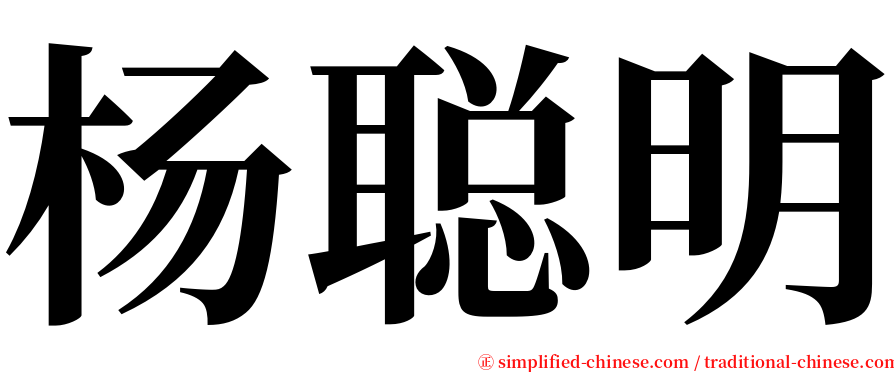 杨聪明 serif font