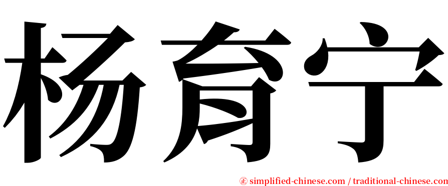 杨育宁 serif font