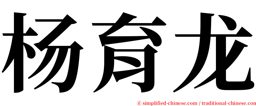 杨育龙 serif font