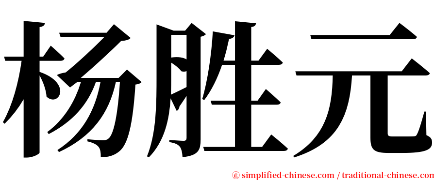 杨胜元 serif font