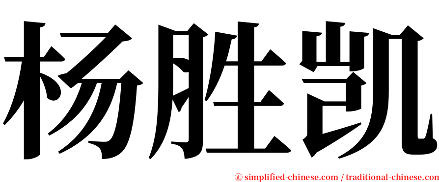 杨胜凯 serif font