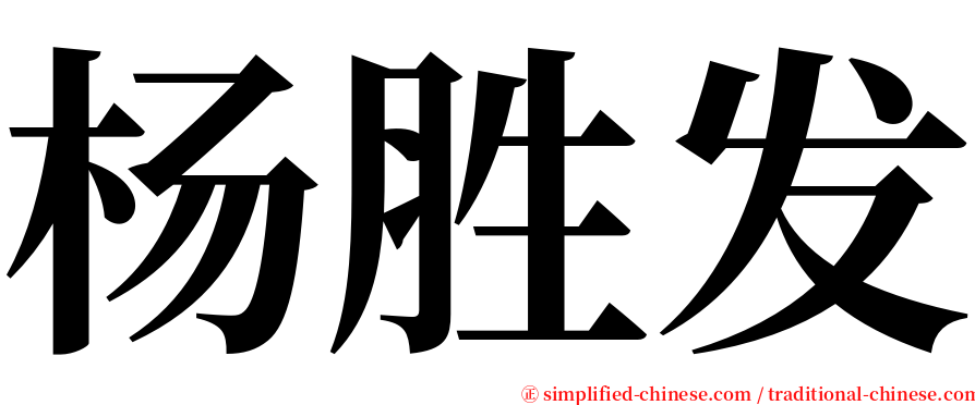 杨胜发 serif font