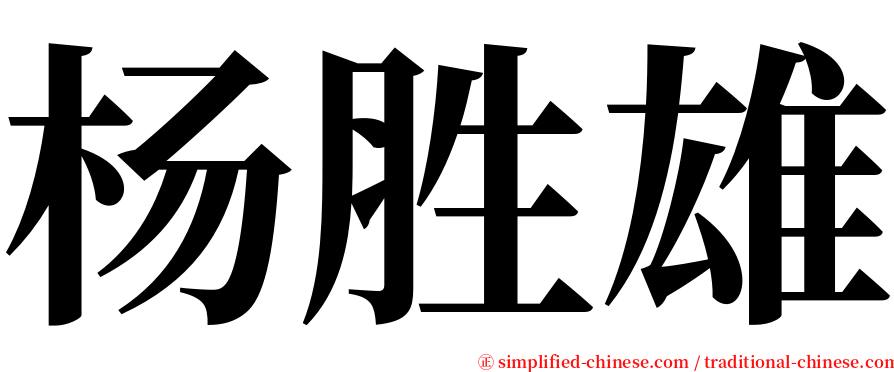 杨胜雄 serif font