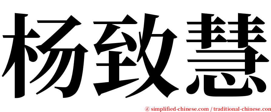 杨致慧 serif font