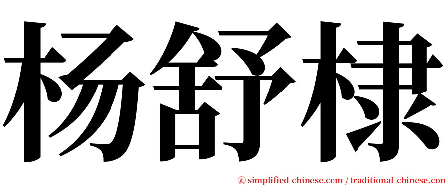 杨舒棣 serif font