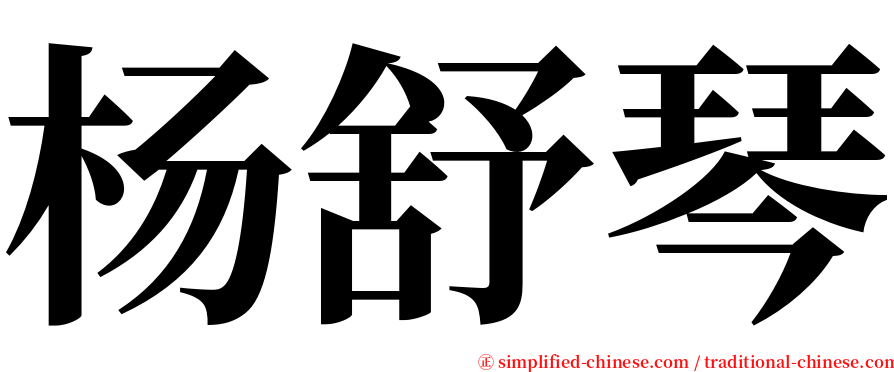 杨舒琴 serif font