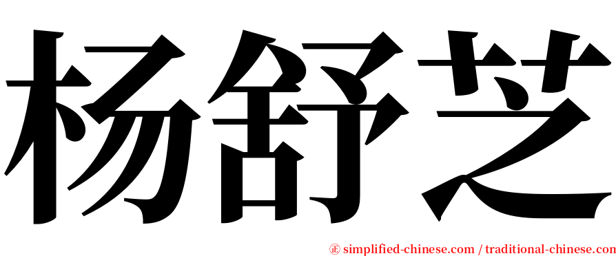 杨舒芝 serif font