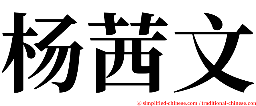 杨茜文 serif font