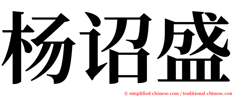 杨诏盛 serif font