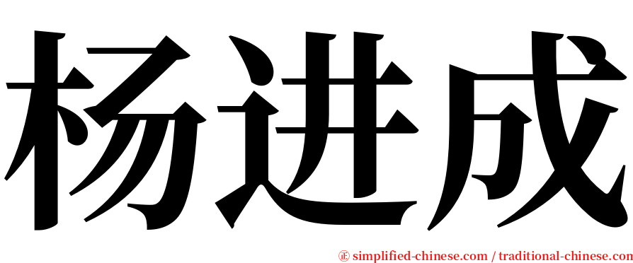 杨进成 serif font