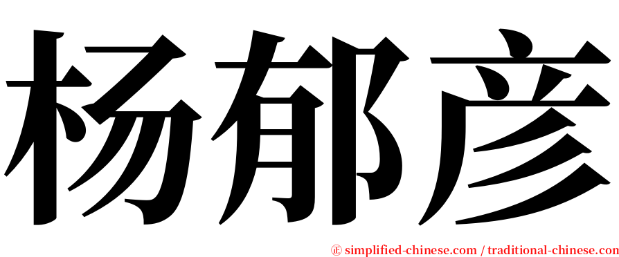 杨郁彦 serif font