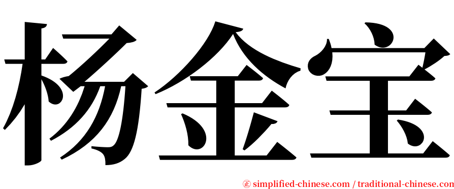 杨金宝 serif font