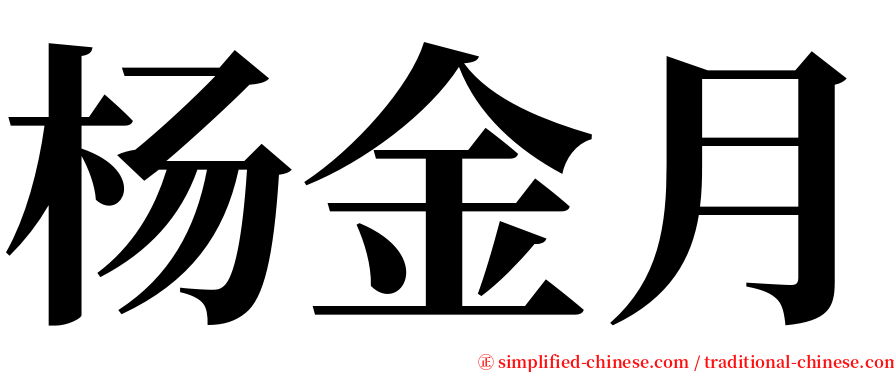 杨金月 serif font