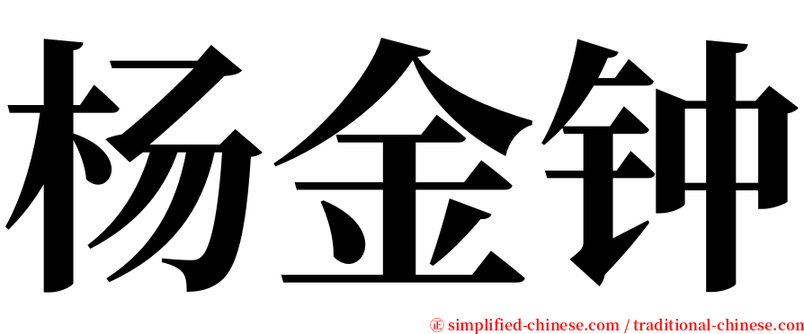 杨金钟 serif font