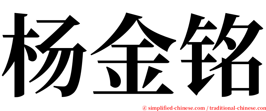 杨金铭 serif font