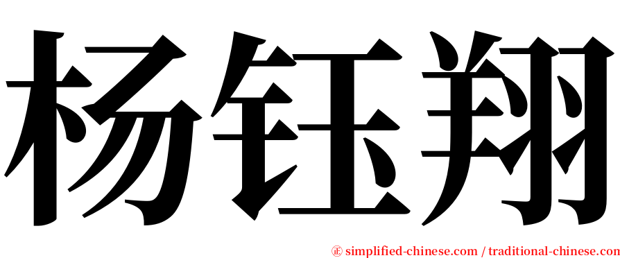 杨钰翔 serif font