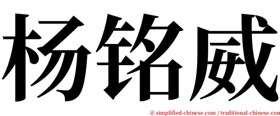 杨铭威 serif font