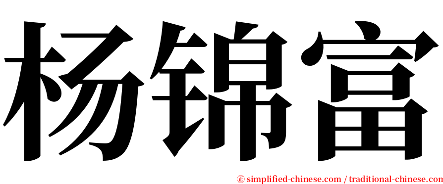杨锦富 serif font