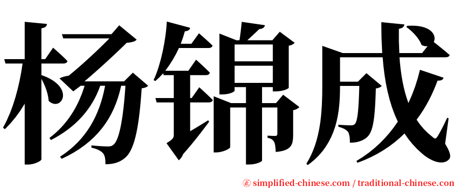 杨锦成 serif font