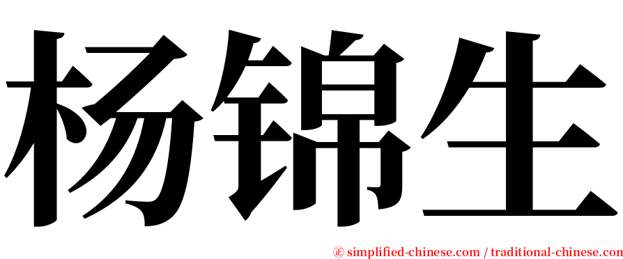 杨锦生 serif font