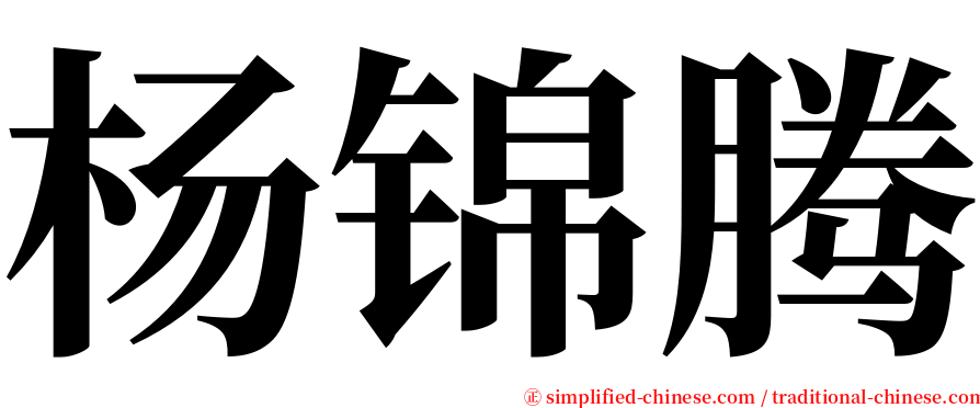 杨锦腾 serif font