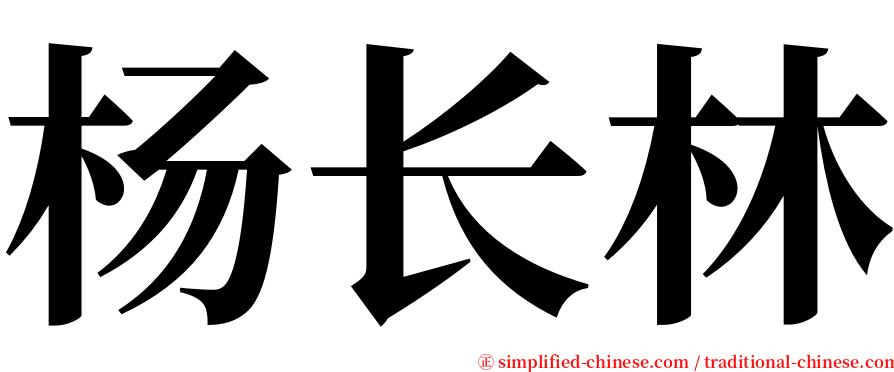 杨长林 serif font