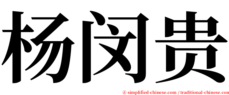 杨闵贵 serif font