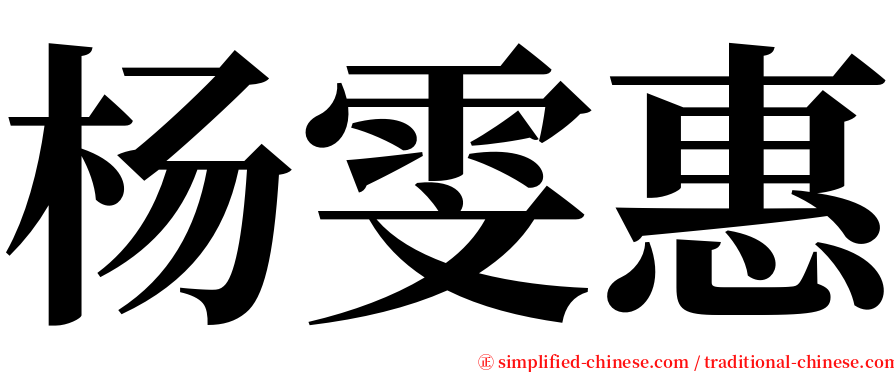 杨雯惠 serif font