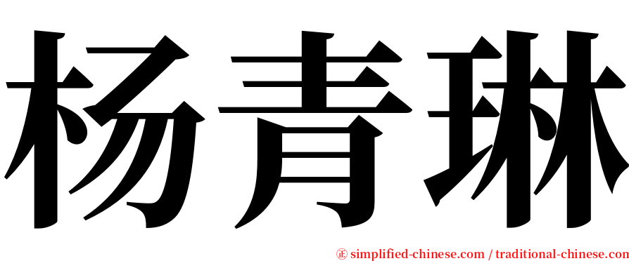 杨青琳 serif font