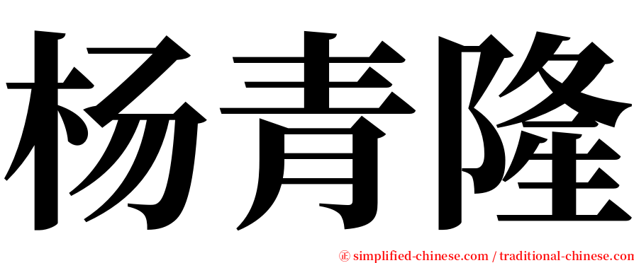 杨青隆 serif font