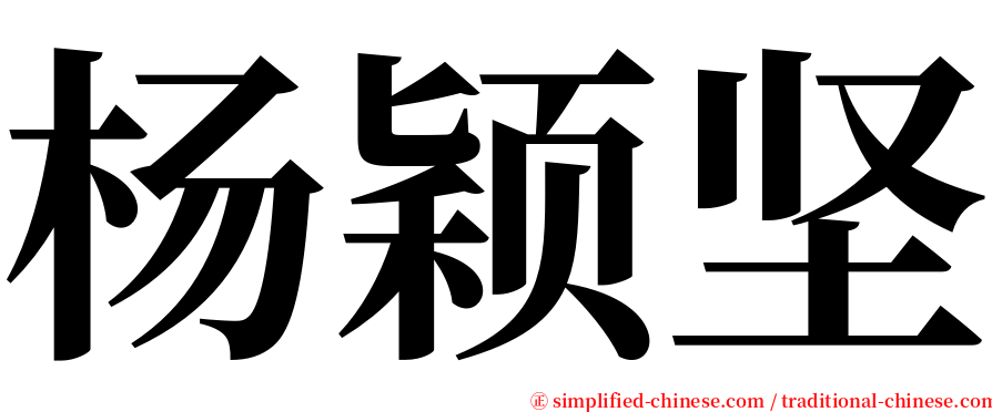 杨颖坚 serif font