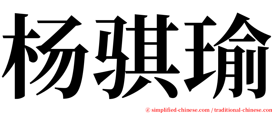 杨骐瑜 serif font