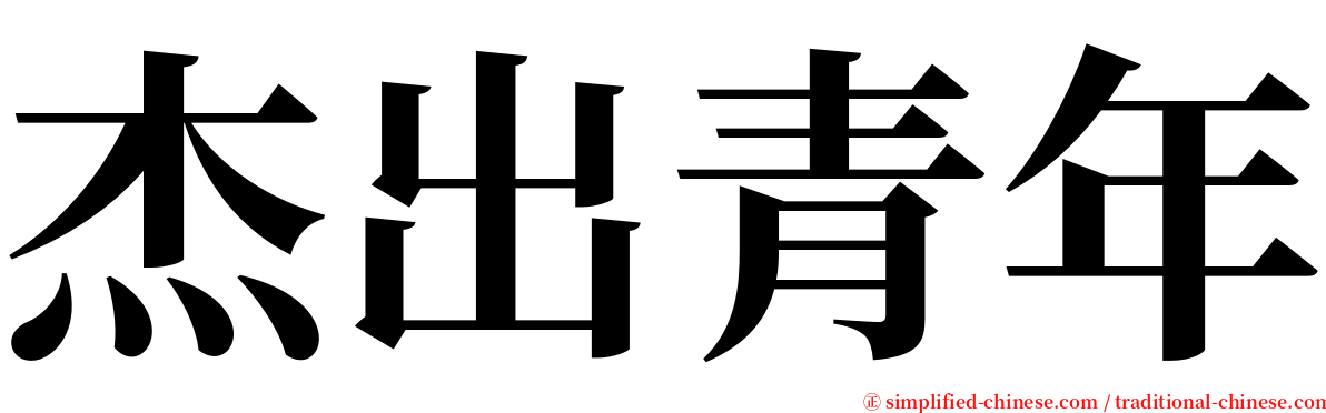 杰出青年 serif font