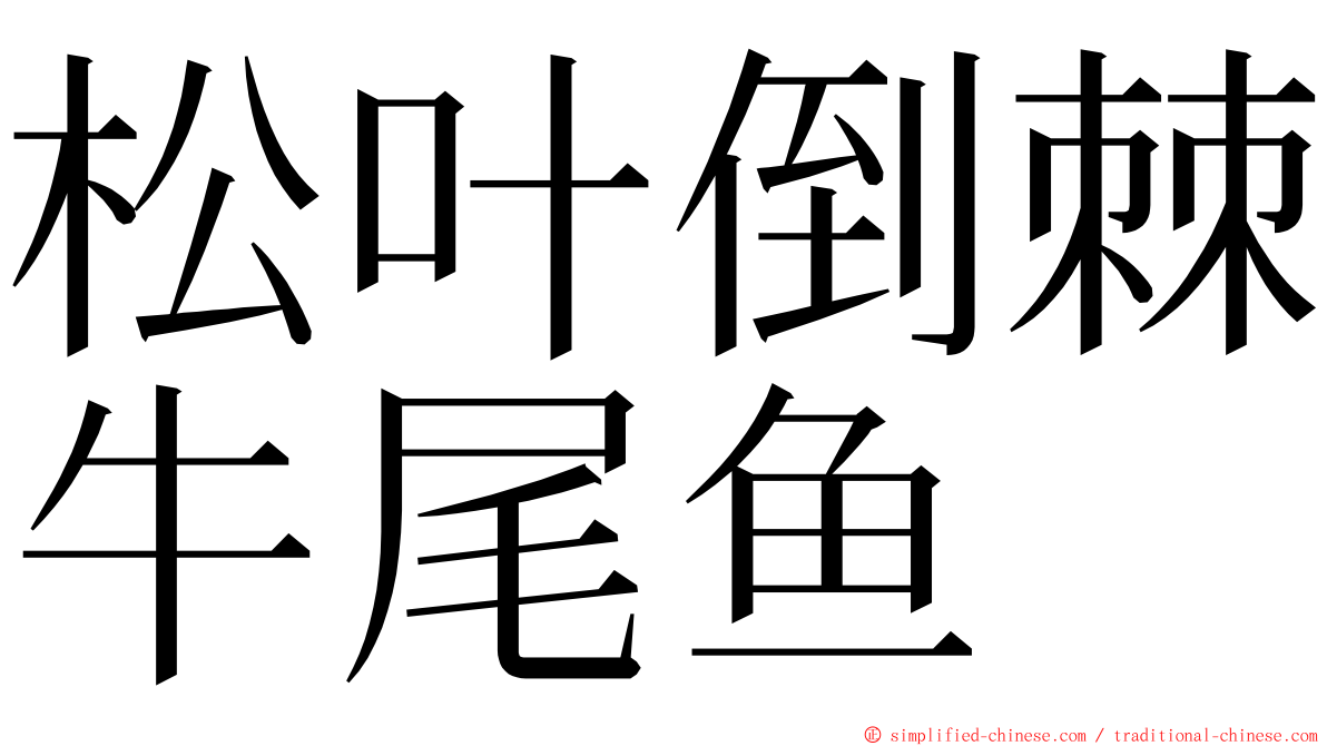 松叶倒棘牛尾鱼 ming font