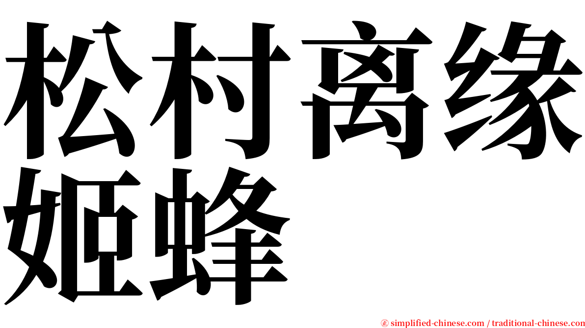 松村离缘姬蜂 serif font
