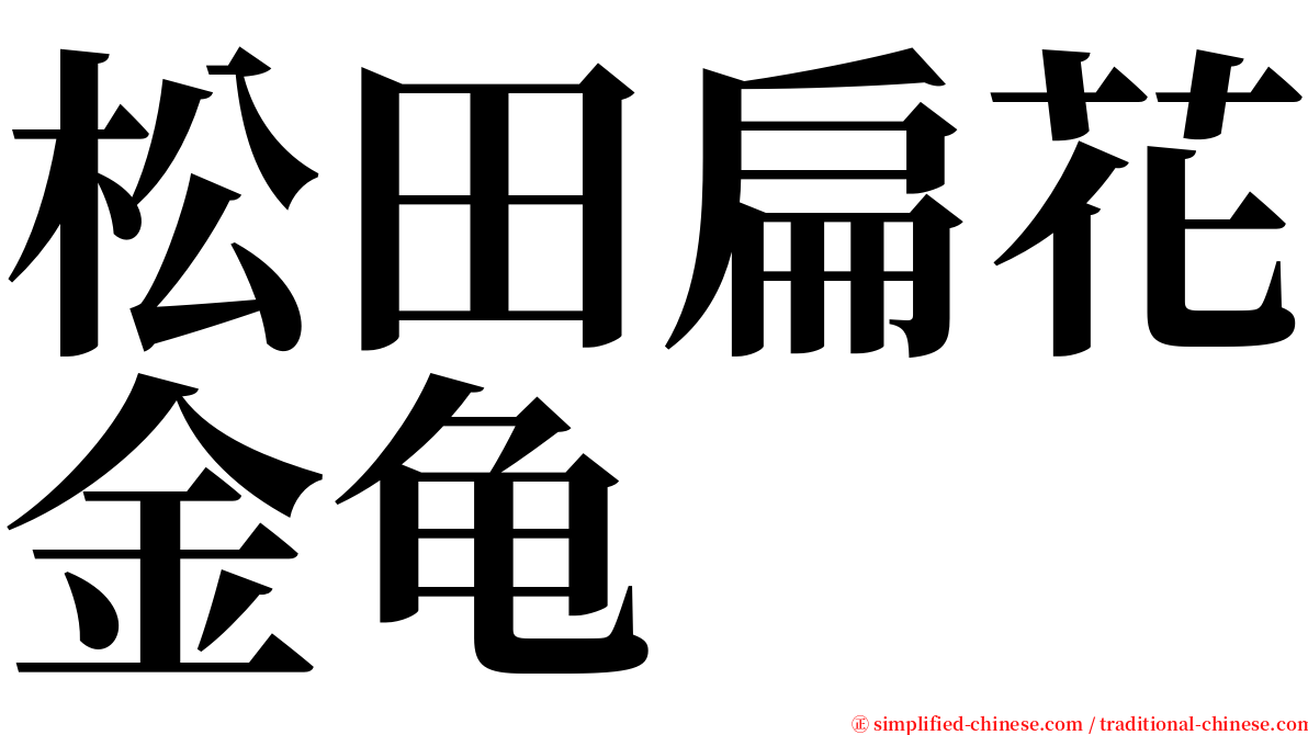 松田扁花金龟 serif font