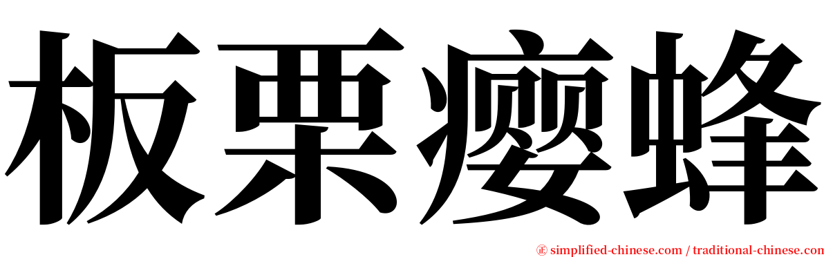 板栗瘿蜂 serif font