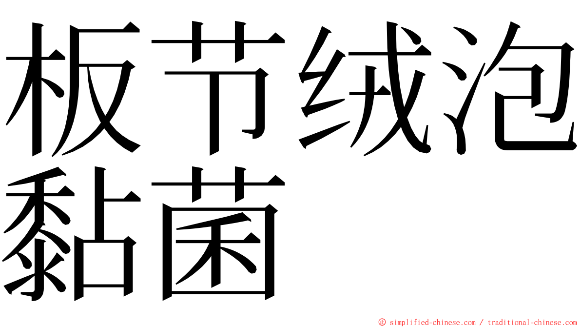 板节绒泡黏菌 ming font