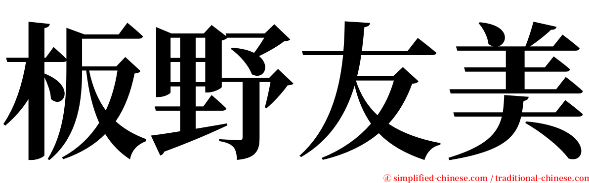 板野友美 serif font