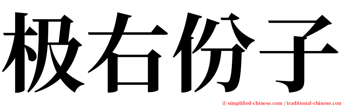 极右份子 serif font