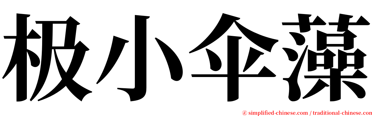 极小伞藻 serif font