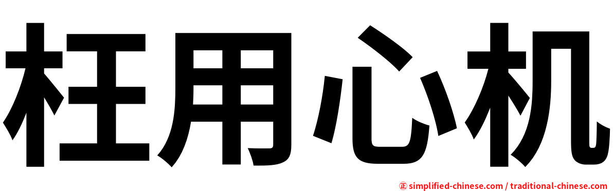 枉用心机