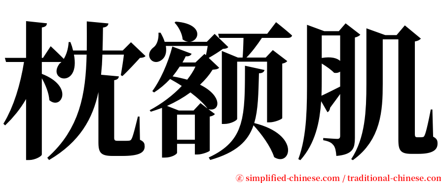 枕额肌 serif font