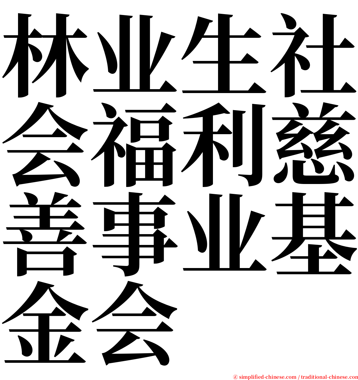 林业生社会福利慈善事业基金会 serif font