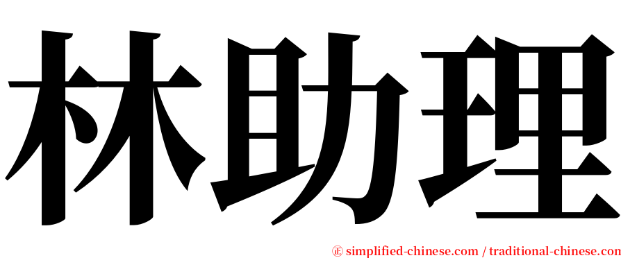 林助理 serif font