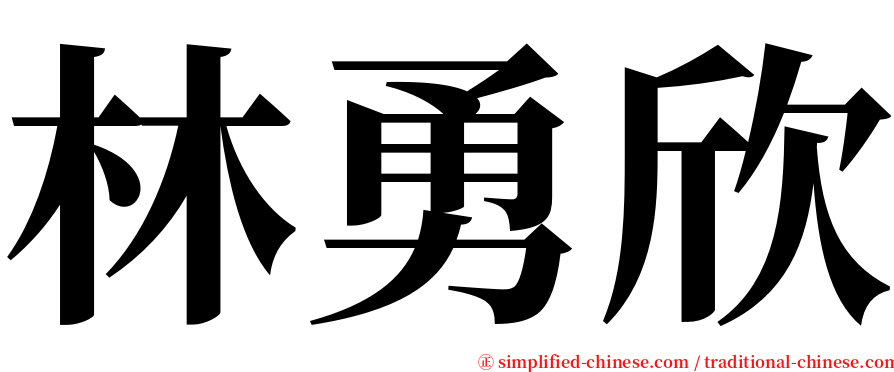 林勇欣 serif font
