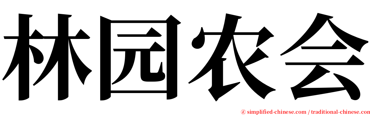 林园农会 serif font